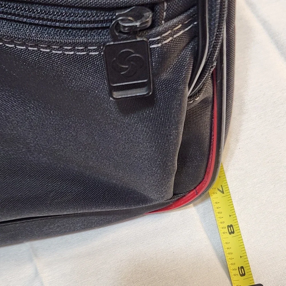 Samsonite Oyster Garment Bag 1987 Black Red Trim Fold-Out Travel Luggage USA‎